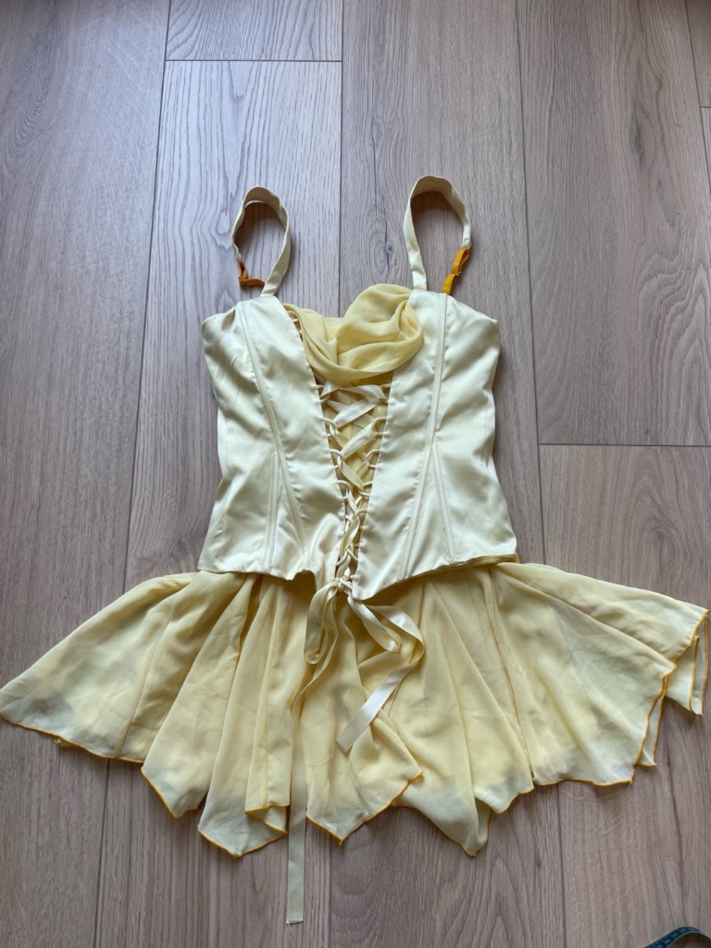 Oh Polly Pale Yellow Satin Dress
